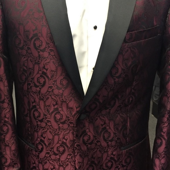 BRAND NEW Formal Tux Jacket Burgundy Peak Lapel - Men's Various Sizes Available - Picture 3 of 5